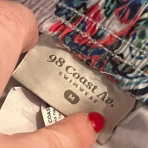 98 Coast Av Aloha Waves Swim Trunks Multi Color Printed Drawstring Boys - Picture 5 of 6